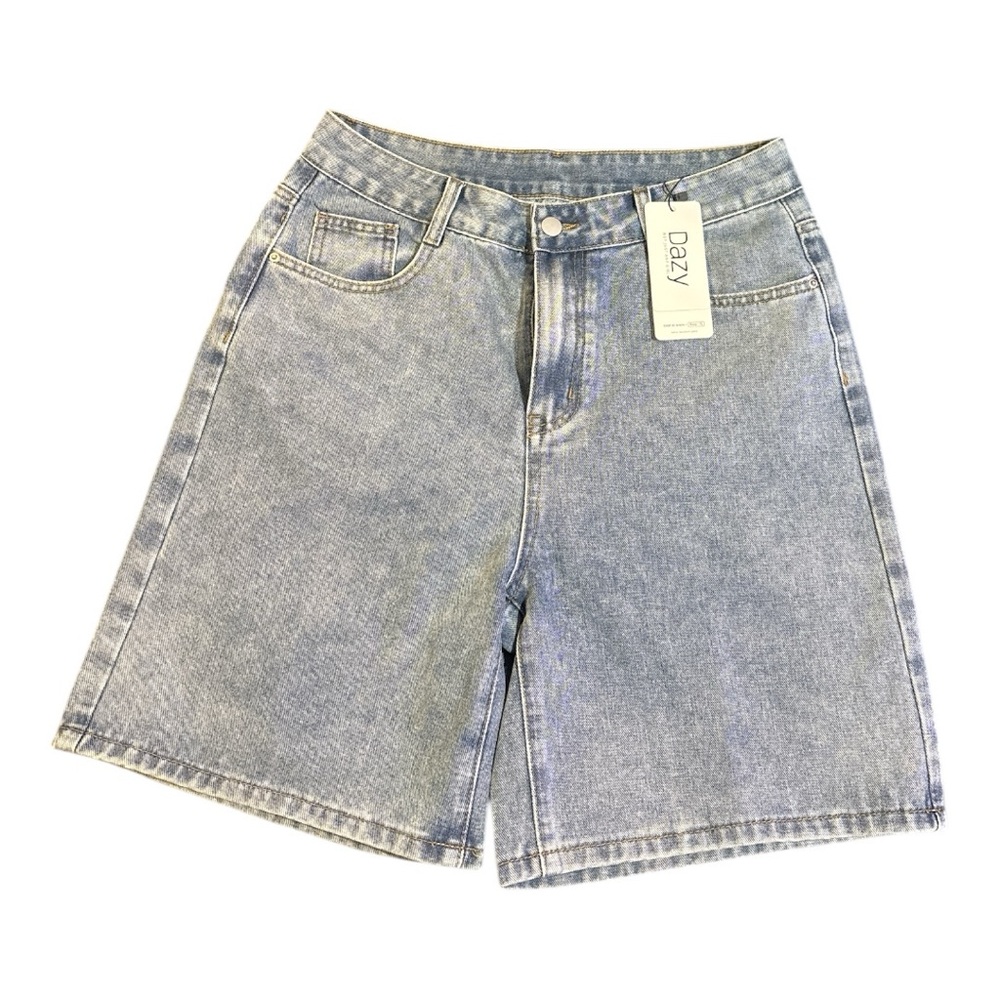 Dazy Women's Medium Blue Denim Bermuda Shorts Size XL NWT